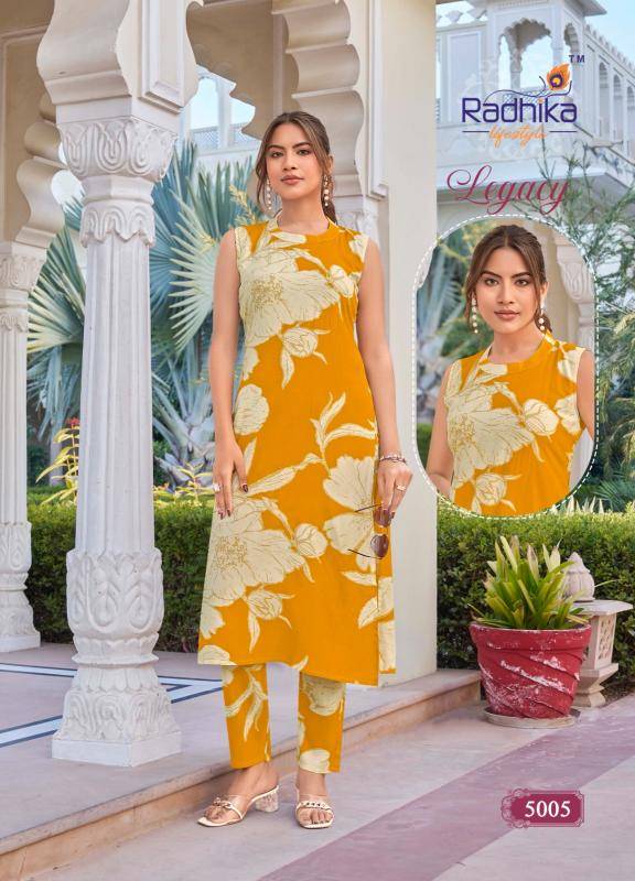 Radhika lifestyle legacy vol 5 coord set Kurti wholesale distributors